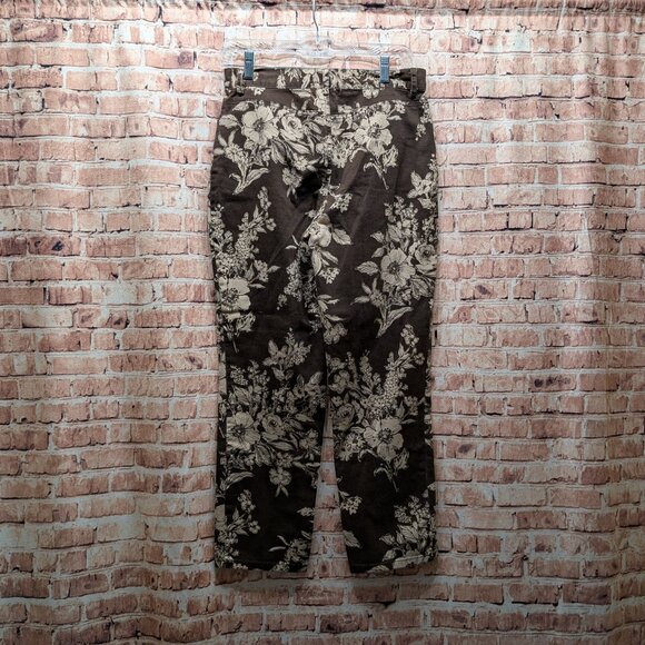 Lauren Ralph Lauren Brown/Tan Floral Print Pants Size 6P - Picture 9 of 13